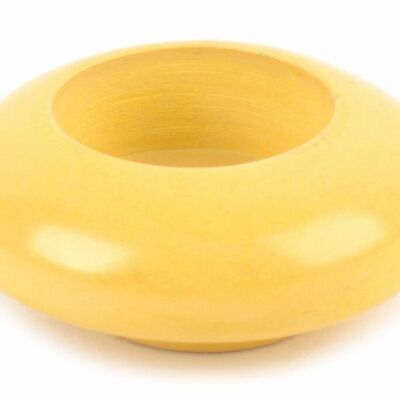 Tealight holder made of Kisii soapstone // Yellow