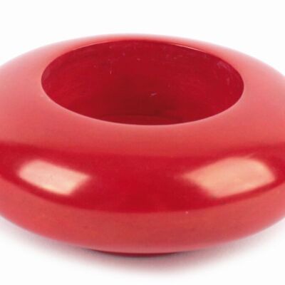 Tealight holder made of Kisii soapstone // Red