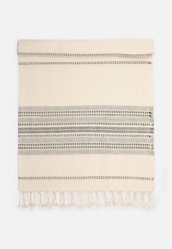 Serviette de hammam // Beige/ Vert foncé