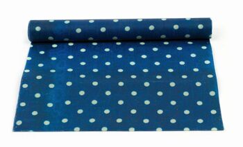 Rouleau de tissu en cire d'abeille "Dots" // beige/bleu