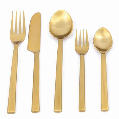 Besteckset "Dine", 5-tlg. // Gold