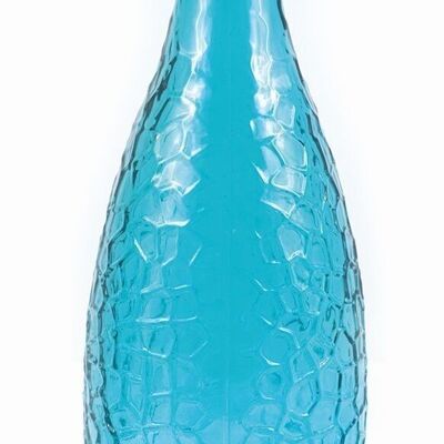 Botella de vidrio con tapa abatible // Azul