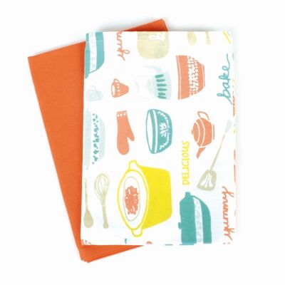 Tea towels “Kitchen Love” in a set of 2
