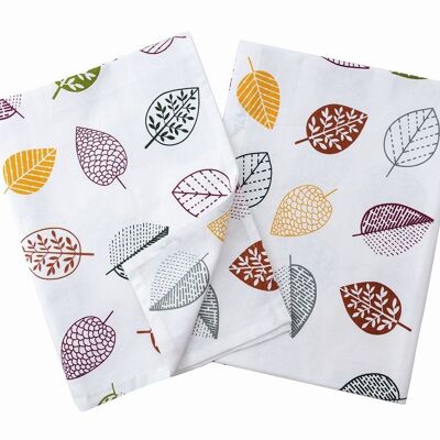Tea towels “Leaves” in a set of 2