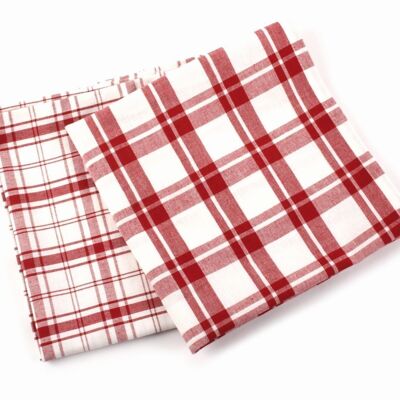 Tea towels in a set of 2 // red and white checkered