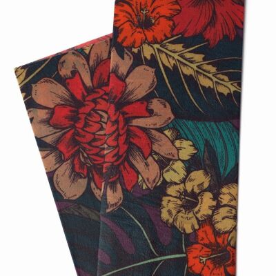 Chiffons en cire d'abeille "Fleurs" en lot de 2