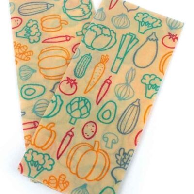 Beeswax cloths "Veggie" in a set of 2