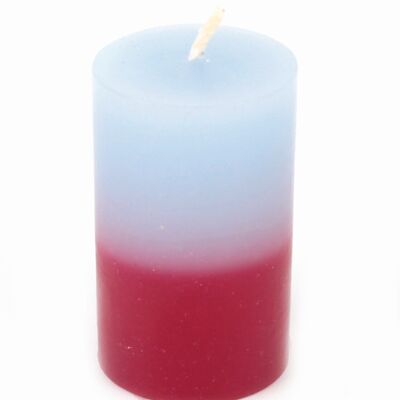 Pillar candle "Colour Rush" // Shades of red and blue // Ø 4 cm, H 6.5 cm