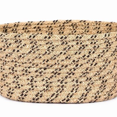 Oval basket // Jute and wool
