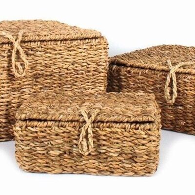"Hogla" basket set, 3 pieces Elephant grass, nature, 37 x 32 x 20 cm,