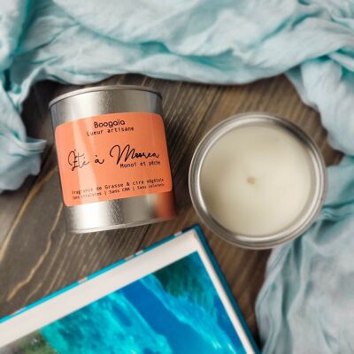 Scented artisanal candle - Summer in Moorea (Monoï and peach)