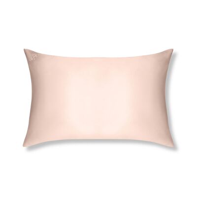 Funda de almohada de seda rosa empolvado