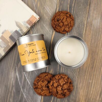 Scented artisanal candle - New York with you (Cookies and chocolate)