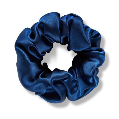 Midnight Blue Silk Scrunchie