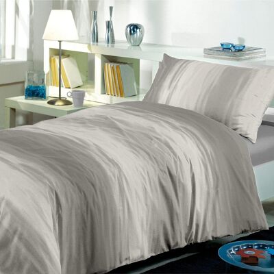 Dorian Home Parure de lit double 250 x 210 cm, housse de couette double en coton 100 % doux et pur coton, fabriquée en Italie, motif gris émeraude