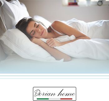 Dorian Home Parure de lit double 250 x 210 cm, housse de couette double en coton 100 % doux et pur coton, fabriquée en Italie, motif gris émeraude 7