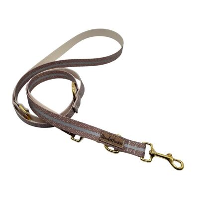 Laisse pour chien réflecteur cappuccino (rPet) 2m or/argent