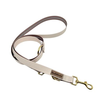 Dog leash beige (rPet) 2m gold/silver
