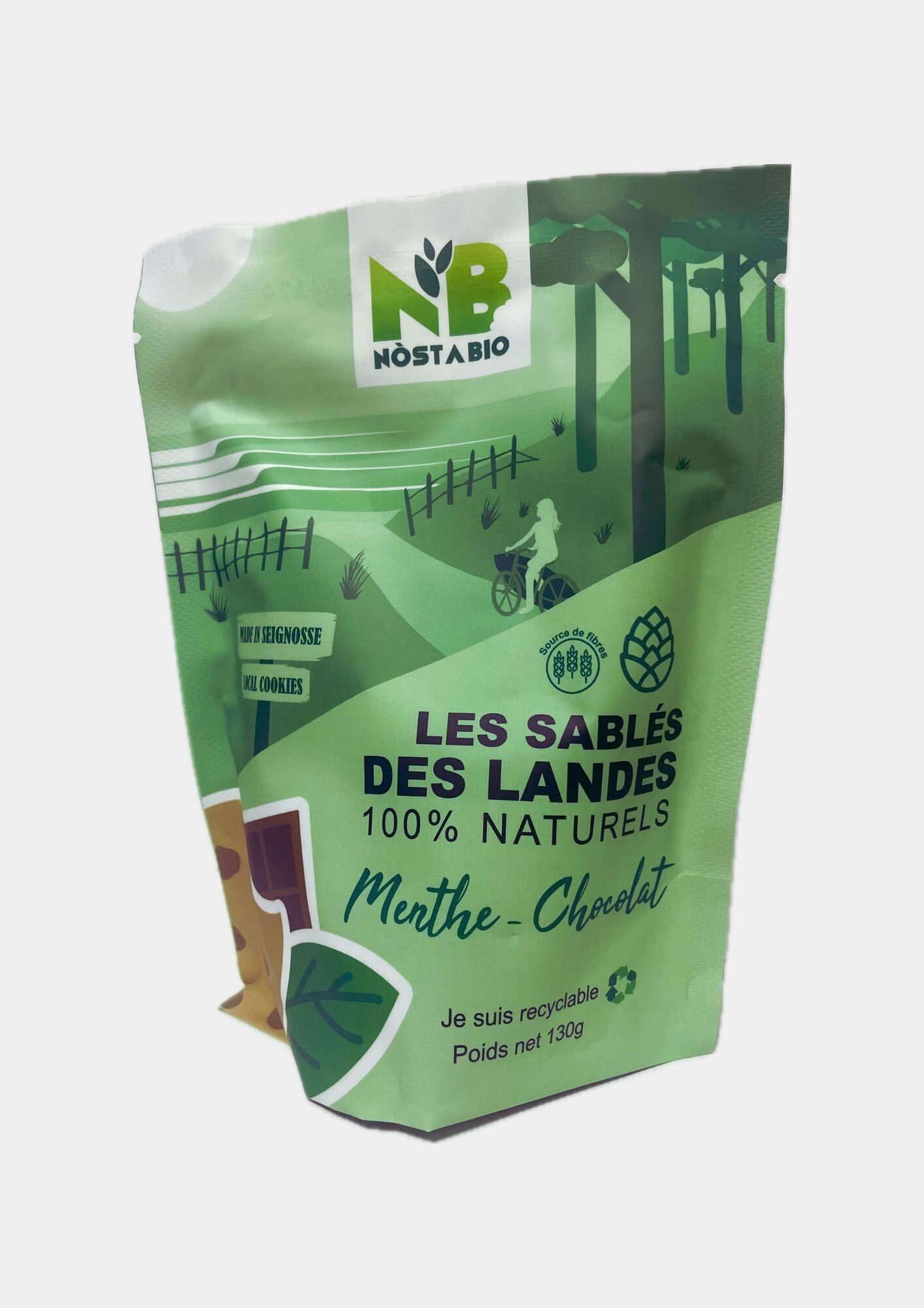 Galletas veganas de menta y chocolate 130 g