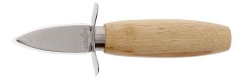 COUTEAU A HUITRE 5.5 CM AVEC GARDE MANCHE BOIS