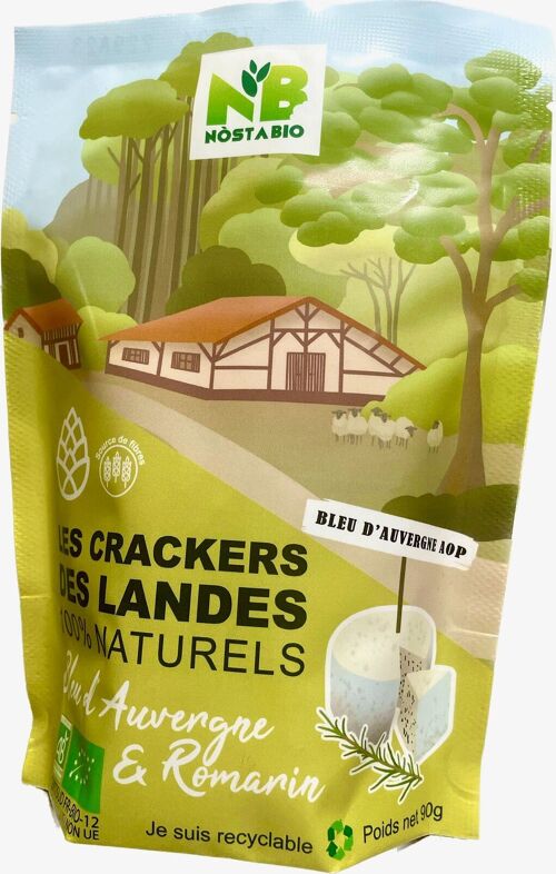 Crackers des Landes Bleu d'Auvergne et romarin