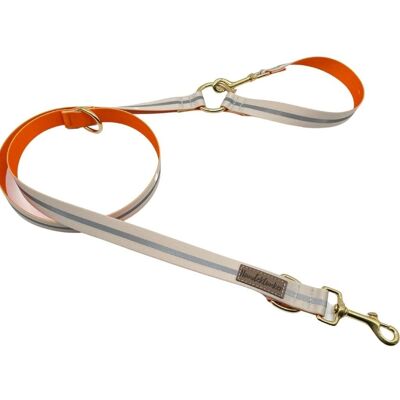 City dog ​​leash beige reflector (rPet) gold/silver