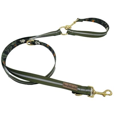 City dog ​​leash olive reflector (rPet) gold/silver