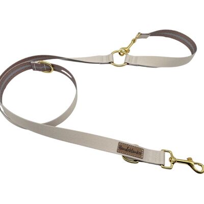 City dog ​​leash beige (rPet) gold/silver