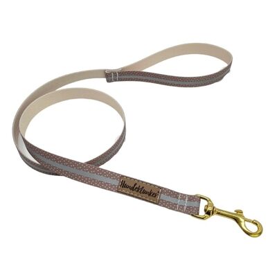 Dog training leash 1m cappuccino reflector (rPet) gold/silver