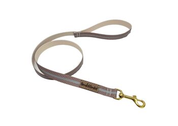 Laisse de dressage pour chien 1m réflecteur cappuccino (rPet) or/argent 1