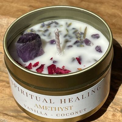 Gemstone scented candle amethyst - Spiritual Healing