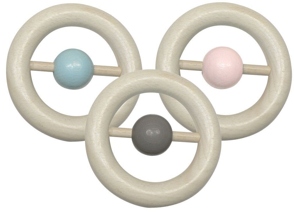 Sonajero redondo con 1 bola gris.