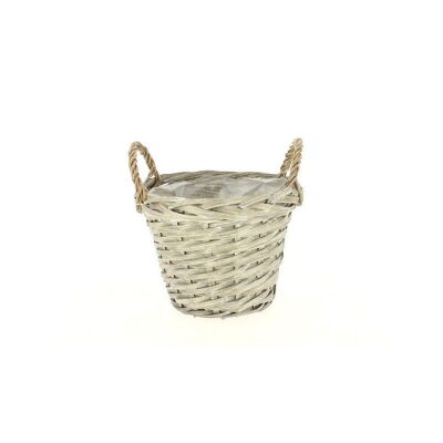 Cache pot Vannerie Gris DIAM21,5 x H17,5cm