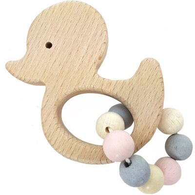 Duck rattle, natural pink