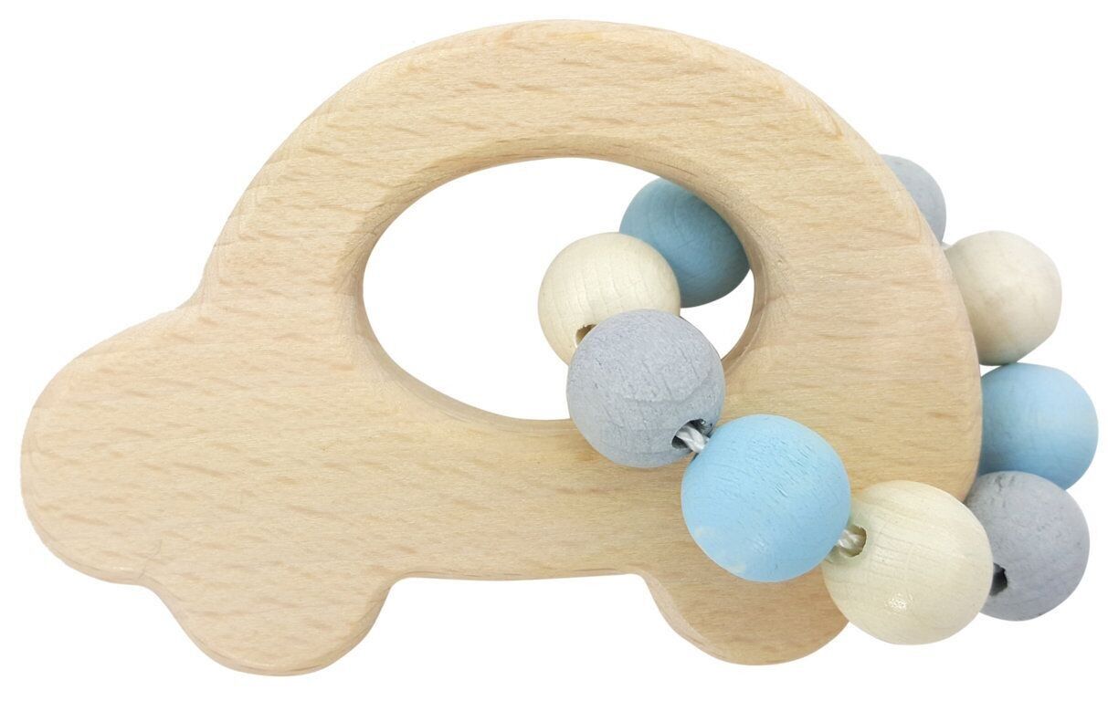 Grasping rattle car, nature blue