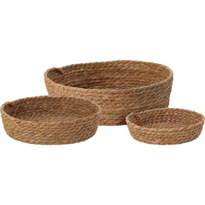 Round wicker baskets Set of 3