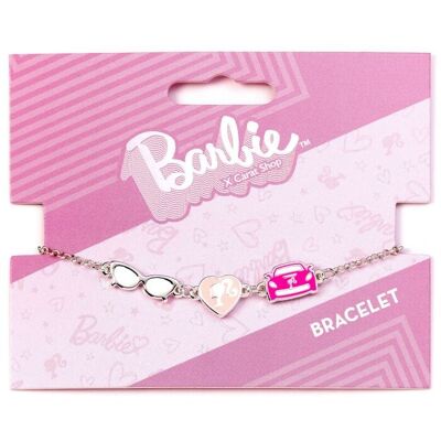 Bracelet à breloques Barbie avec trois breloques classiques émaillées - Silhouette, Lunettes et Corvette