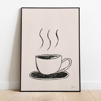 Affiche Tasse de café - Affiche pour les amoureux du café  - Art du quotidien - Illustration réconfortante 1