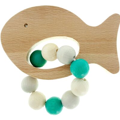 Grasping rattle fish, natural turquoise