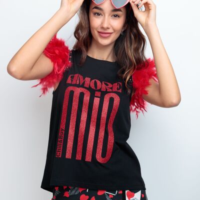 AMORE MIO FEATHER T-SHIRT