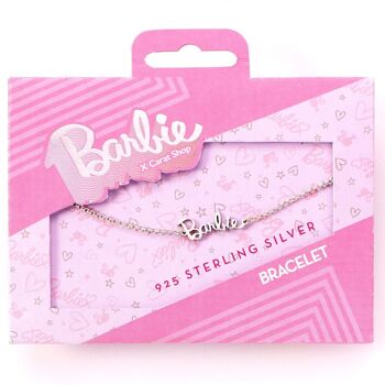 Bracelet Barbie en argent sterling avec logo et prénom 3