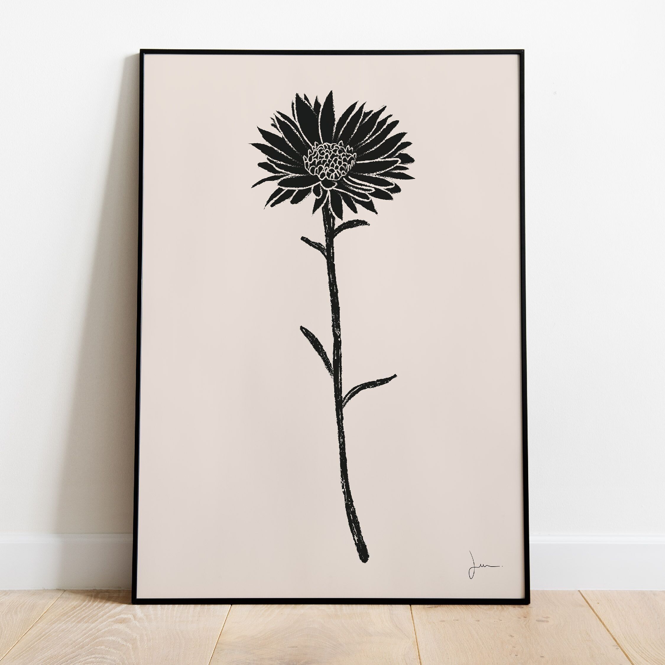 Poster floreale di settembre - Illustrazione souvenir di ritorno a scuola - Arte floreale