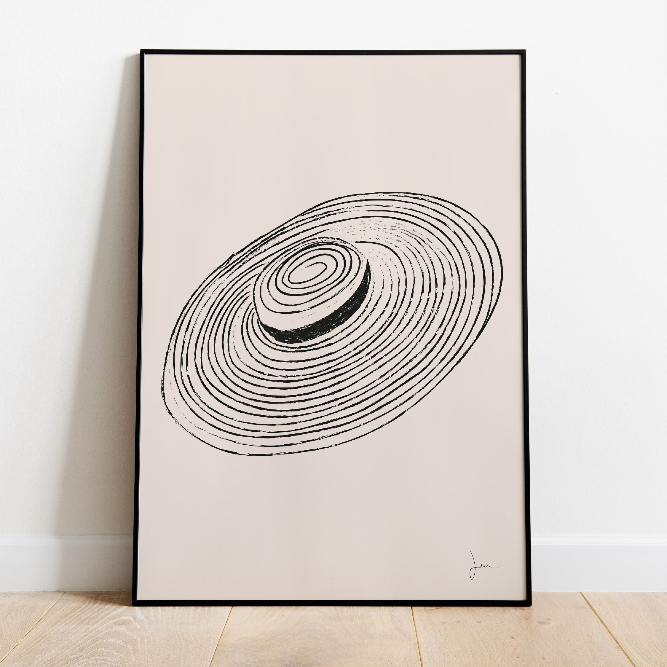 Poster Il Cappello di Paglia - Illustrazione di souvenir estivi - Tendenza