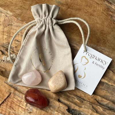 Conjunto de piedras preciosas para el embarazo y la fertilidad.