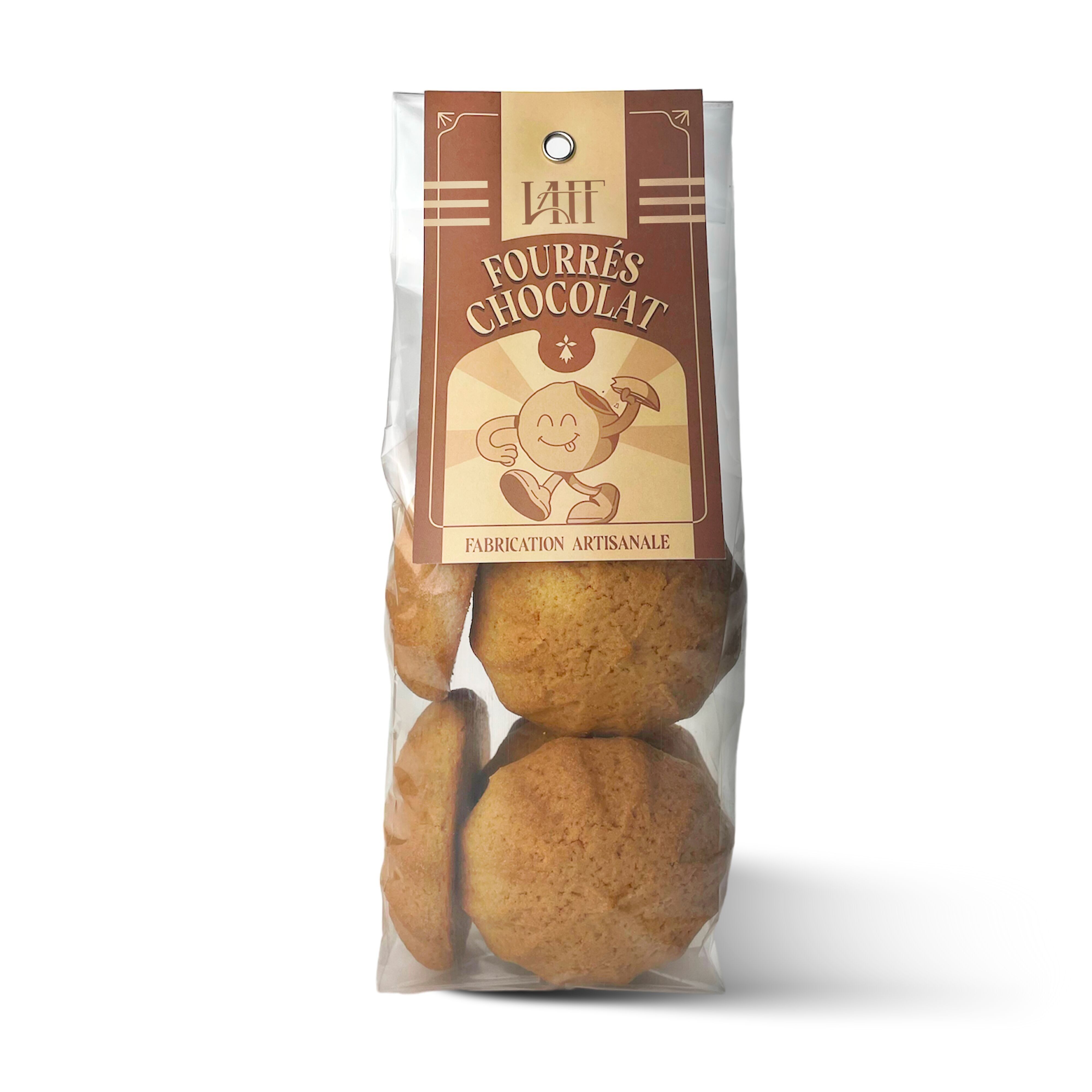 Bolsa de galletas de Bretaña con corazón de chocolate blando