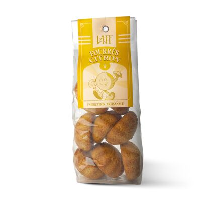 Breton fondant lemon heart biscuits in a bag