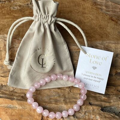 Bracelet en pierres précieuses quartz rose