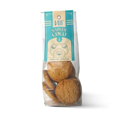 Galletas de mantequilla bretonas de coco en bolsa