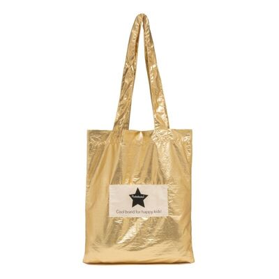 Shiny Metallic Tote Bag - Gold