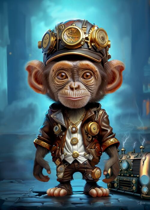 Monkey hip hop steampunk